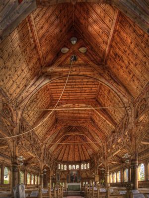 Interior, St Olaf's Church, Balestrand, Norway 2010